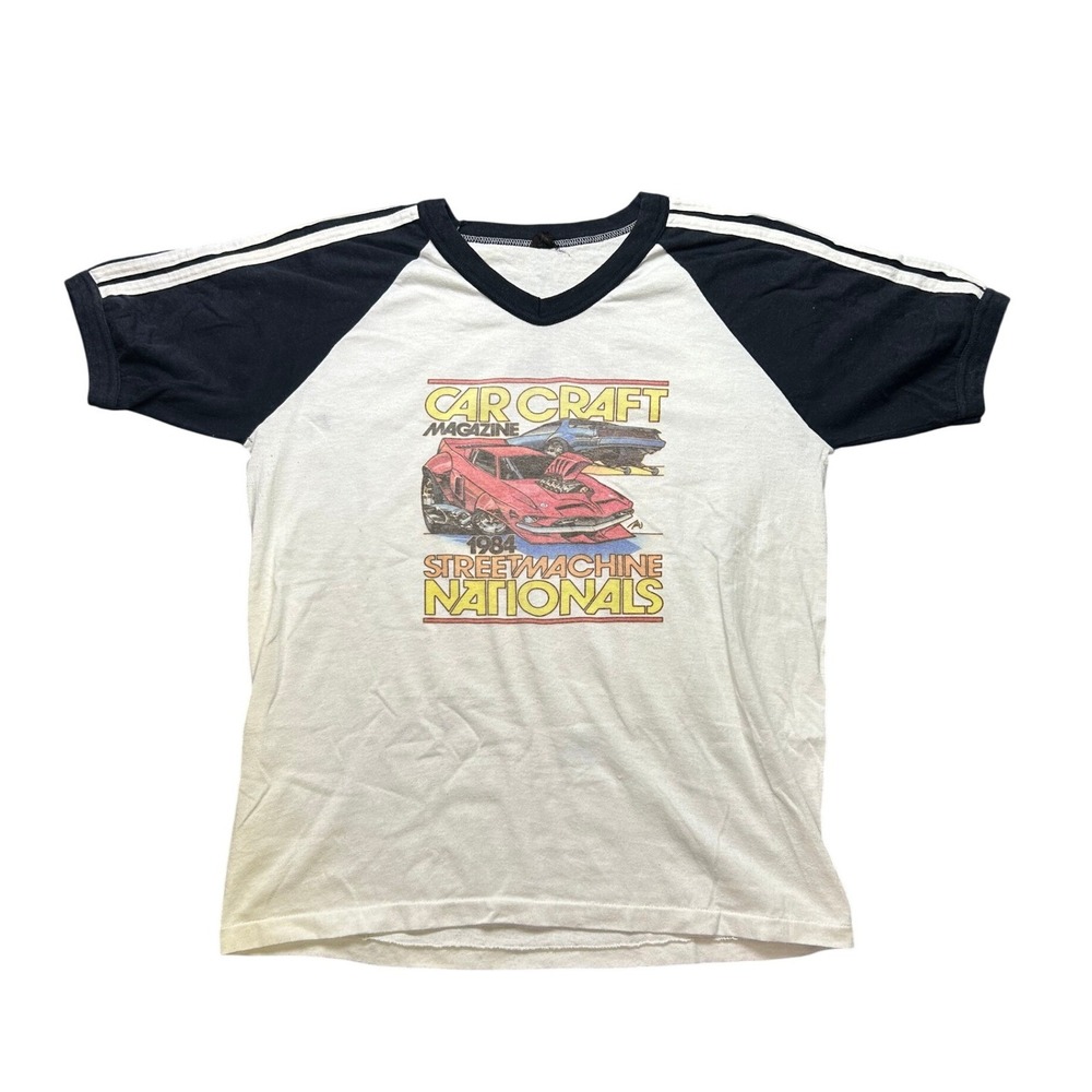 Vintage 1984 Car Craft Magazine Street Machine Nationals Raglan T Shirt Mens M/L